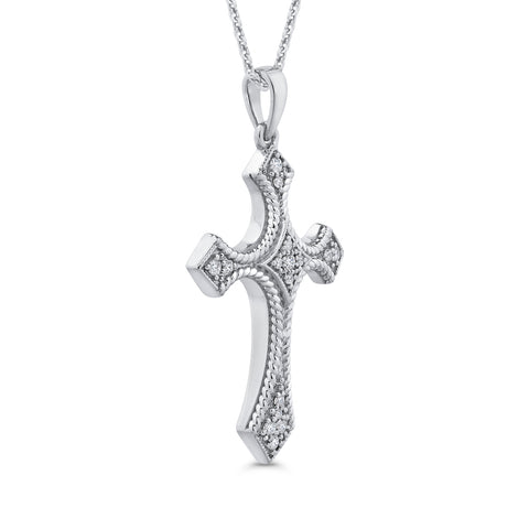 KATARINA Diamond Cross Pendant Necklace (1/6 cttw)