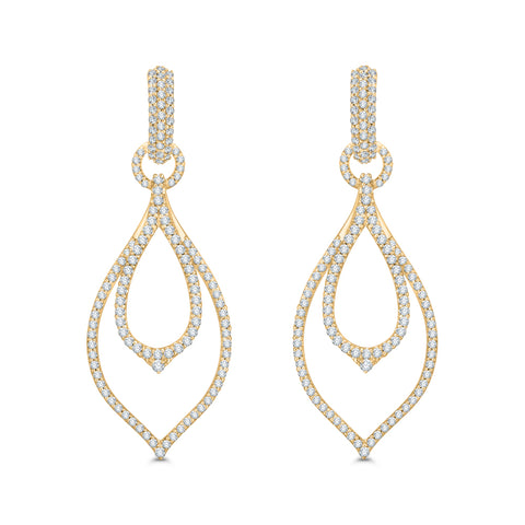 KATARINA 1 1/3 cttw Lab Grown Diamond Dangle Drop Earrings in 14k Gold
