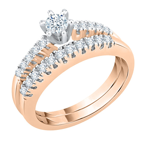 KATARINA Prong set Diamond Solitaire Bridal Set (1/2 cttw)