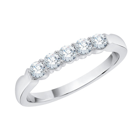 KATARINA Prong set Diamond Five Stone Wedding Band (1 cttw)
