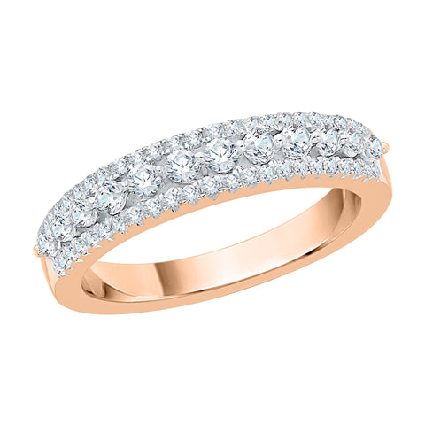 KATARINA Prong set Diamond Triple Row Anniversary Ring (1/2 cttw)