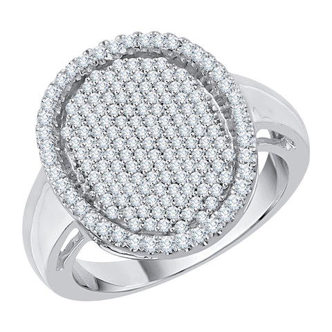 KATARINA Prong set Diamond Cluster Halo Fashion Ring (3/4 cttw)