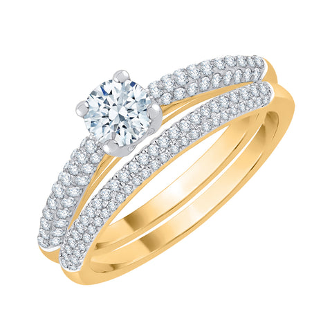KATARINA Diamond Solitaire Pave Bridal Set (2/3 cttw, J-K, SI2-I1)