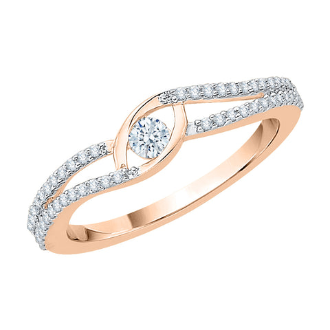 KATARINA Diamond Curved Split Shank Solitaire Promise Ring (1/4 cttw, J-K, SI2-I1)