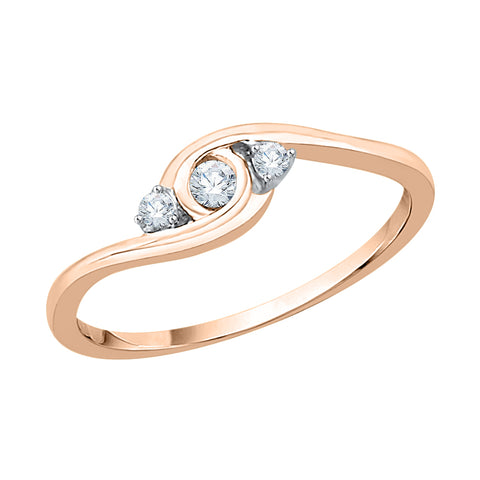 KATARINA 1/10 cttw Diamond Three Stone Curved Promise Ring