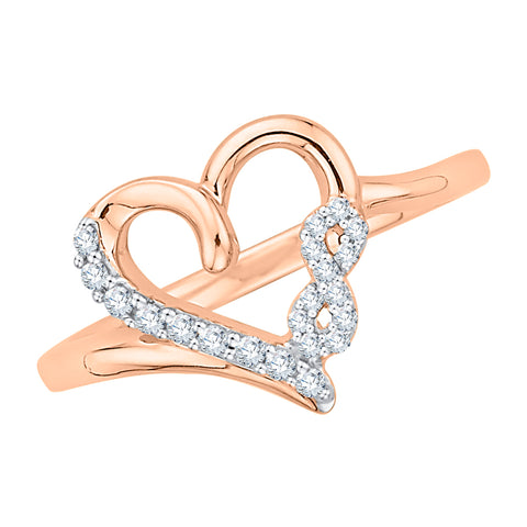 KATARINA 1/6 cttw Diamond Infinity Heart Ring