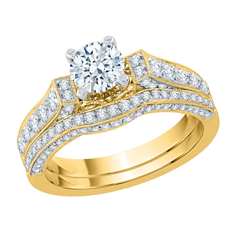 KATARINA 1 2/3 cttw Diamond Solitaire Bridal Set