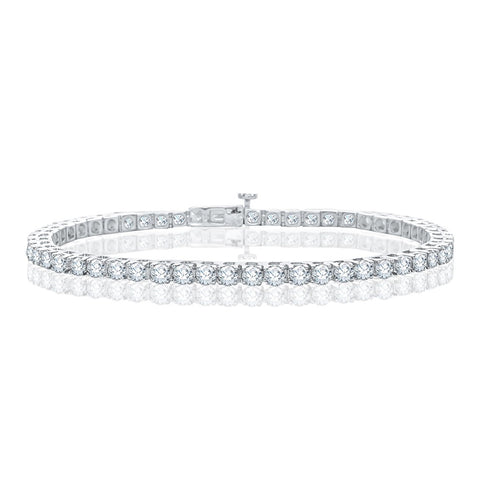 KATARINA Prong Set Lab Grown Diamond Tennis Bracelet in 14K White Gold (10 cttw, G-H, SI)