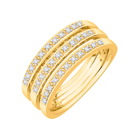 KATARINA Multi Row Prong Set Diamond Fashion Ring (1/2 cttw)