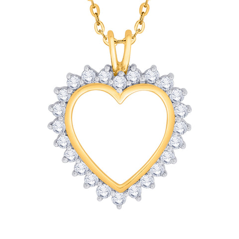 KATARINA 1 cttw Prong Set Diamond Heart Pendant Necklace