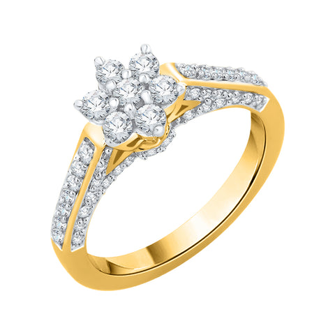 KATARINA 3/4 cttw Diamond Cluster Engagement Ring