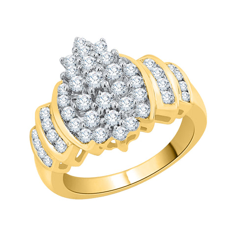 KATARINA 1 cttw Diamond Cluster Engagement Ring