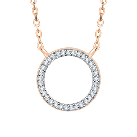 KATARINA Diamond Circle Pendant Necklace (1/8 cttw)