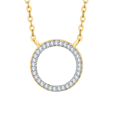 KATARINA Diamond Circle Pendant Necklace (1/8 cttw)