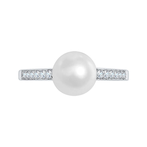 KATARINA Diamond and Pearl Fashion Ring (4 3/8 cttw)