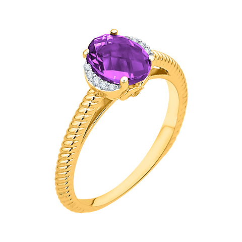 KATARINA G-H I2-I3 1/2 cttw Diamond and Oval Cut Gemstone Fashion Ring
