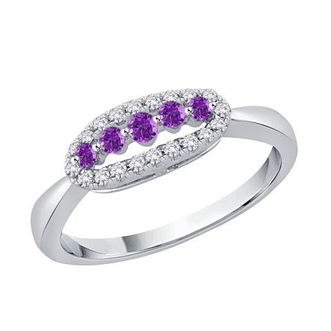 KATARINA Diamond and Amethyst Engagement Ring (1/3 cttw)