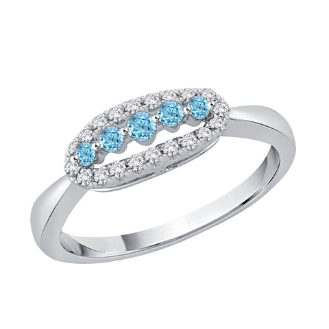 KATARINA Diamond and Topaz Engagement Ring (1/3 cttw)