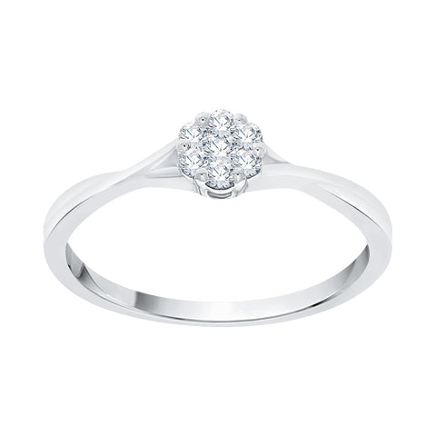 KATARINA 1/6 cttw Prong Set Diamond Cluster Engagement Ring
