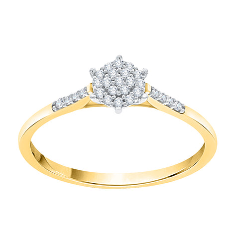 KATARINA 1/10 cttw Prong Set Diamond Cluster Engagement Ring
