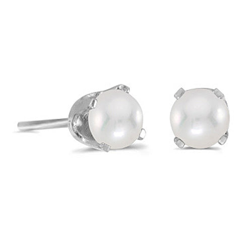 KATARINA Prong Set Freshwater Cultured 4 MM Pearl Earring Studs
