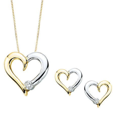 KATARINA Diamond Heart Jewelry Set
