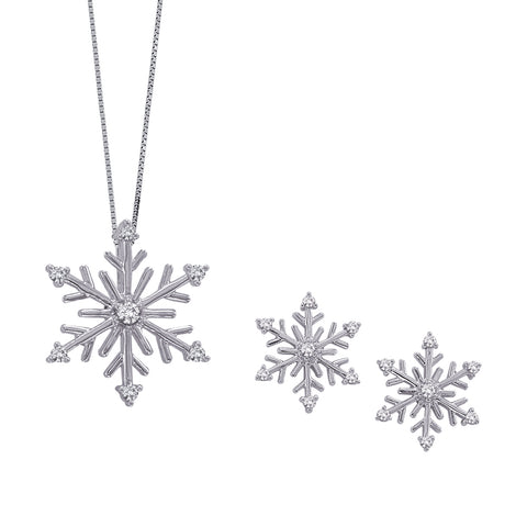 KATARINA Diamond ''Snow Flake'' Jewelry Set (1/5 cttw)