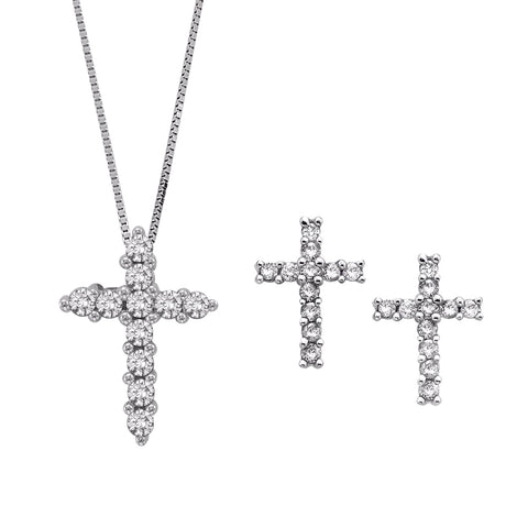 KATARINA Diamond Cross Jewelry Set
