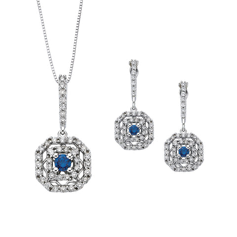 KATARINA Blue and White Diamond Jewelry Set