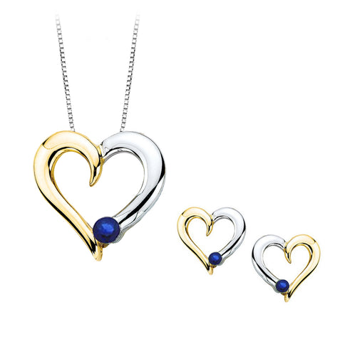 KATARINA Sapphire Heart Jewelry Set (1/4 cttw)