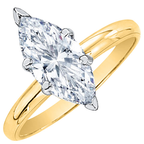 1/2 ct. G - SI3 Marquise Cut Diamond Solitaire Engagement Ring in 14k Gold