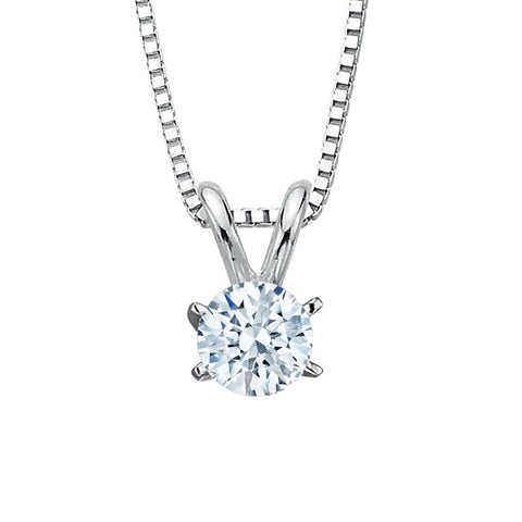 1 3/4 ct. L - VS2 Round Brilliant Cut Diamond Solitaire Pendant Necklace in 14K Gold
