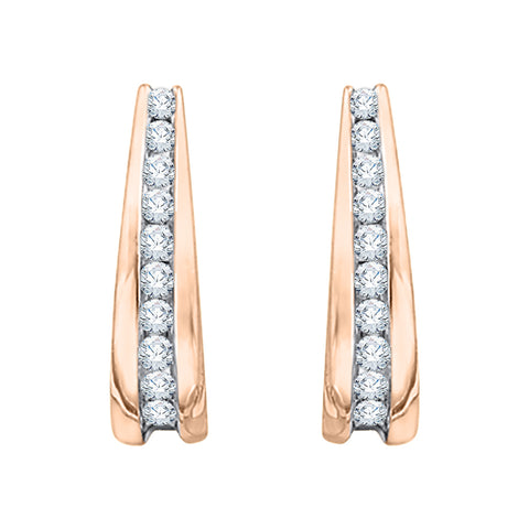 KATARINA Diamond J-Hoop Earrings (1/2 cttw)