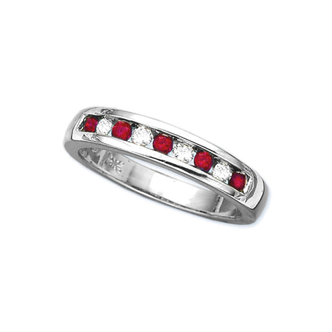 KATARINA Channel Set Ruby Anniversary Ring (1/6 cttw)