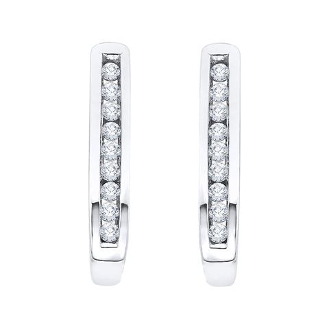 KATARINA Diamond J-Hoop Earrings (1/4 cttw)