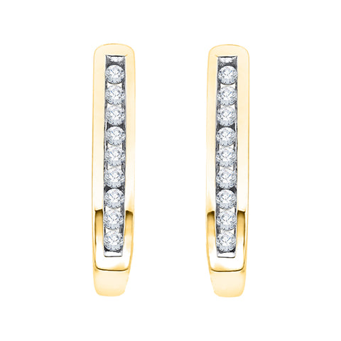 KATARINA Diamond J-Hoop Earrings (1/4 cttw)