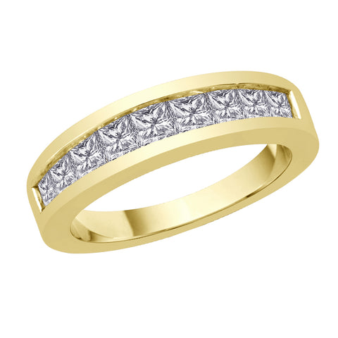 KATARINA Channel Set Princess Cut Diamond Wedding Band (1 cttw)