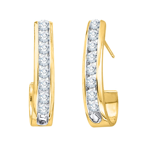 KATARINA Diamond J-Hoop Earrings (1/2 cttw)