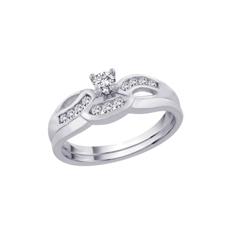 KATARINA Diamond Bridal Engagement Ring with Matching Band (1/3 cttw, GH, I1)