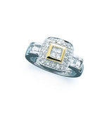 14K White and Yellow Gold