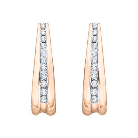 KATARINA Diamond J-Hoop Earrings (1/4 cttw)