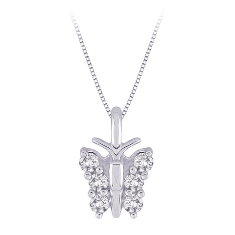 KATARINA Diamond Butterfly Pendant Necklace (1/6 cttw, JK, I2/I3)