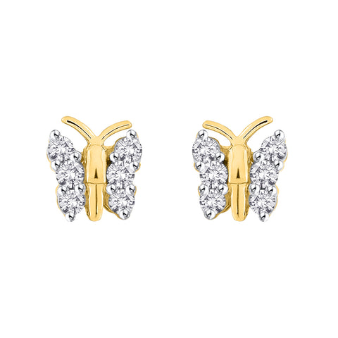 KATARINA 1/4 cttw Diamond Butterfly Earrings