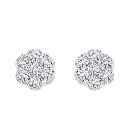 KATARINA Diamond Floral Cluster Earrings (1/4 cttw)