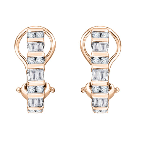 KATARINA Round and Baguette Cut Diamond Earrings (1/2 cttw)