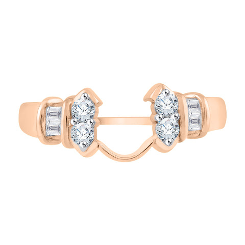 KATARINA Round and Baguette Cut Diamond Wrap Ring (1/4 cttw)