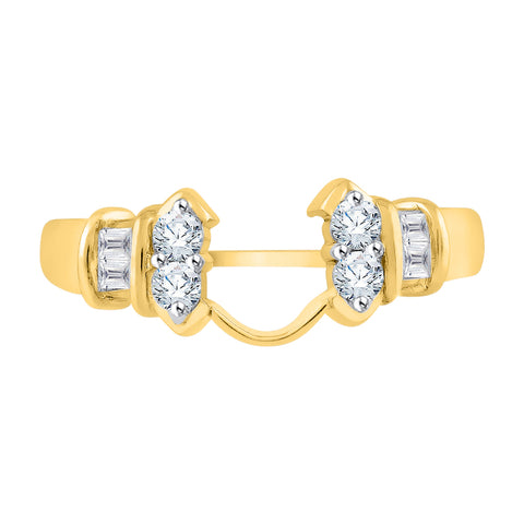 KATARINA Round and Baguette Cut Diamond Wrap Ring (1/4 cttw)