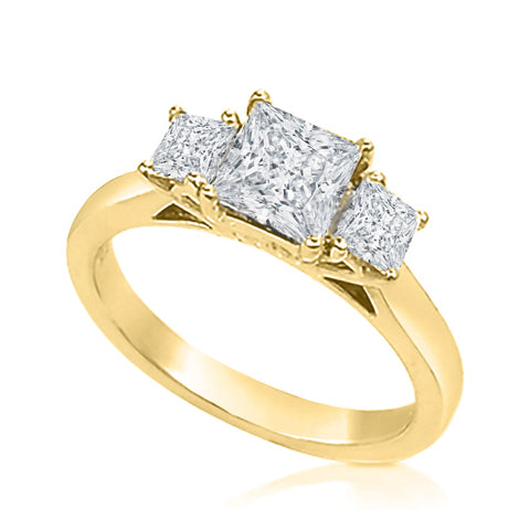 3 Diamond Princess Cut Anniversary Band (1/2 cttw)