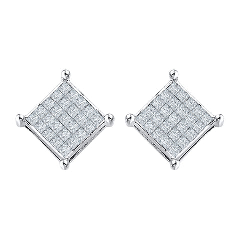 KATARINA 1 cttw Princess Cut Diamond Fashion Earrings