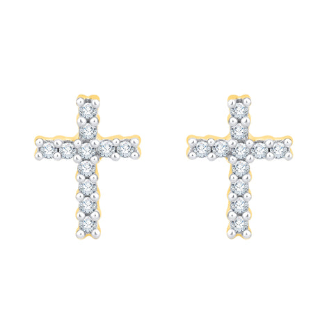 KATARINA Diamond Cross Earrings (1/4 cttw)